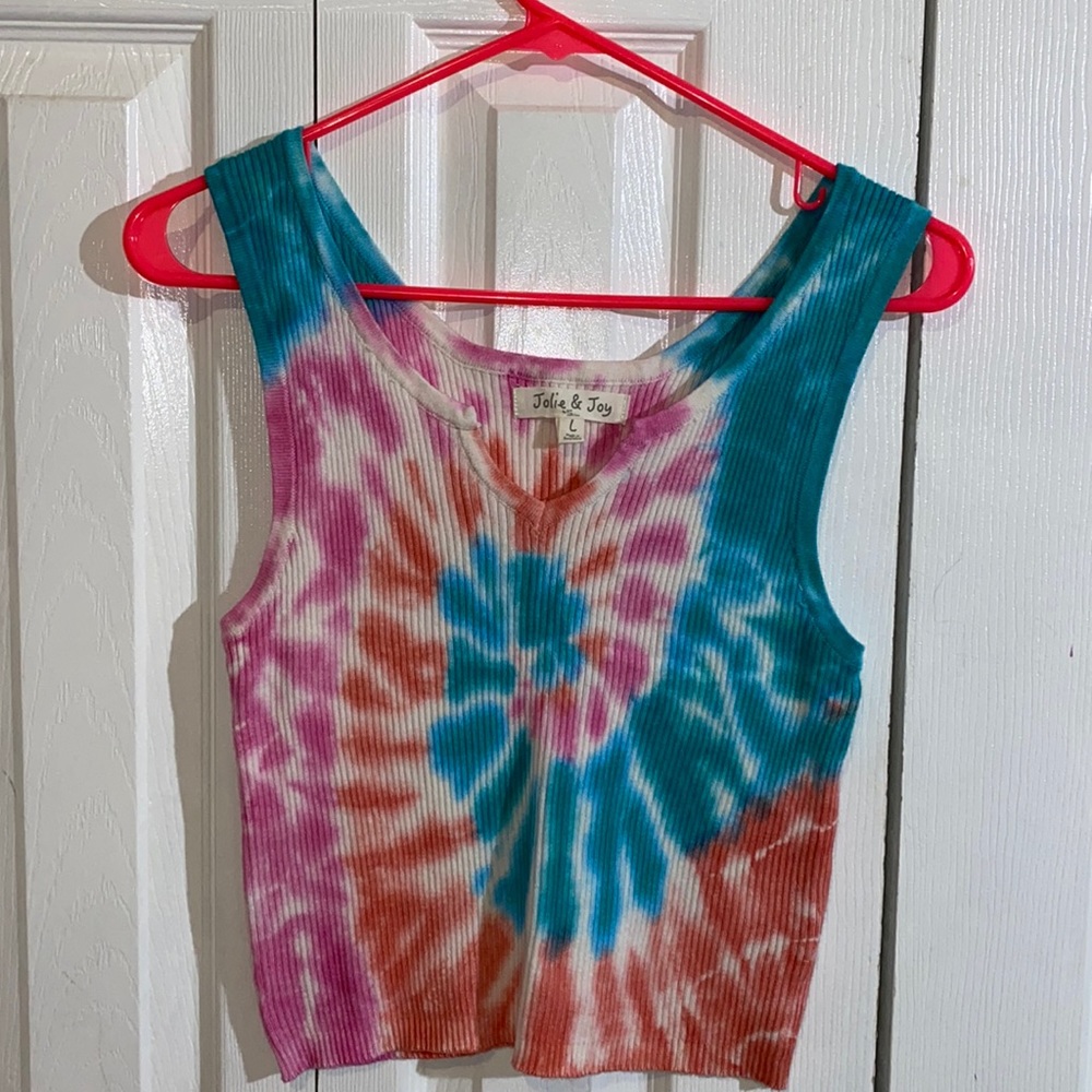 Jolie & Joy ribbed tie-dye tank top! size large, never worn